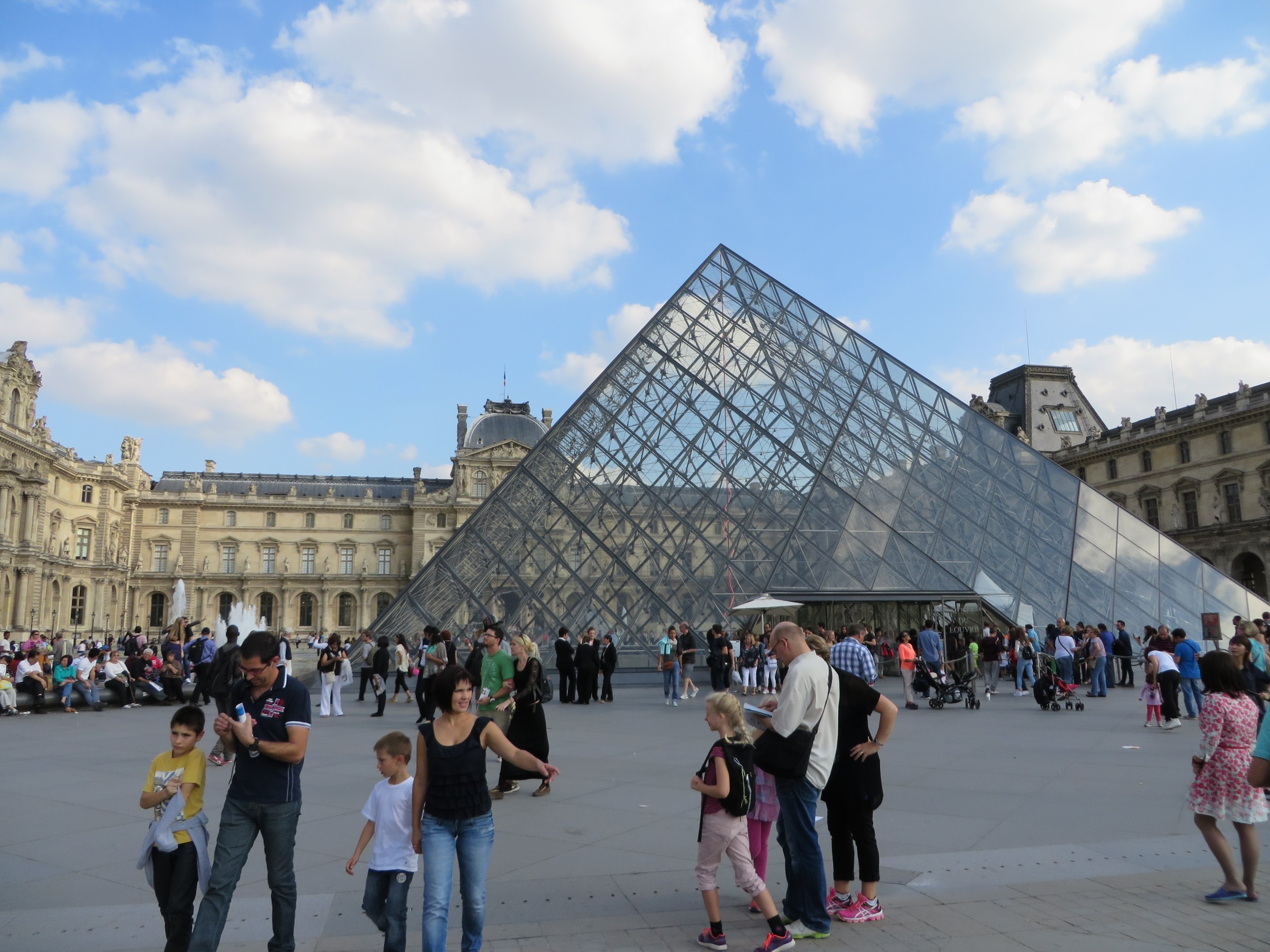 Pyramid outside the Louvre, Paris museum